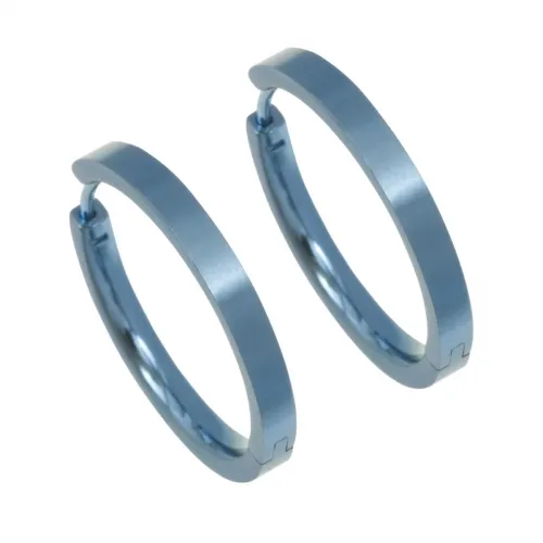 Medium Full Light Blue Hoop Earrings